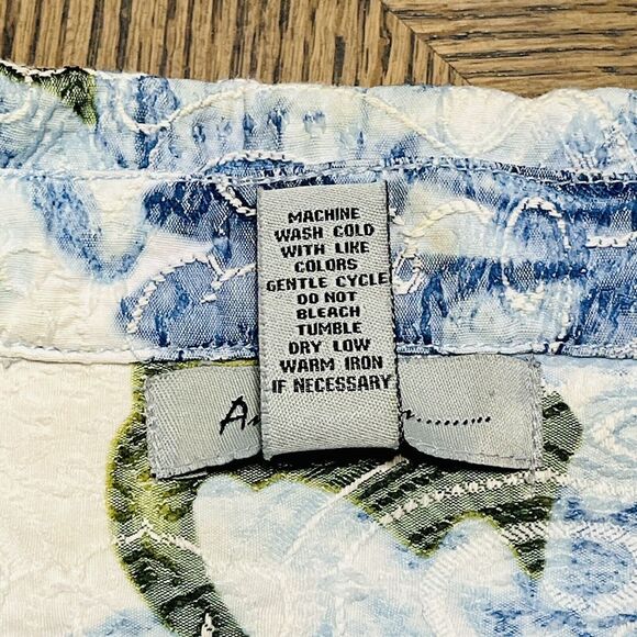 Analogy Plus Jacket Embroidered Tie Dye Blue Green White Denim Look Floral‎ 1X - Picture 6 of 11